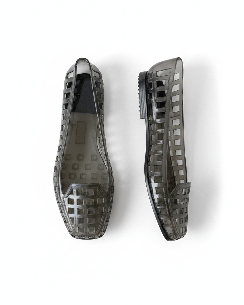 Square Toe Crystal Jelly Sandals