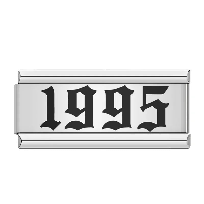 Year Italian charm on silver bracelet - view 7