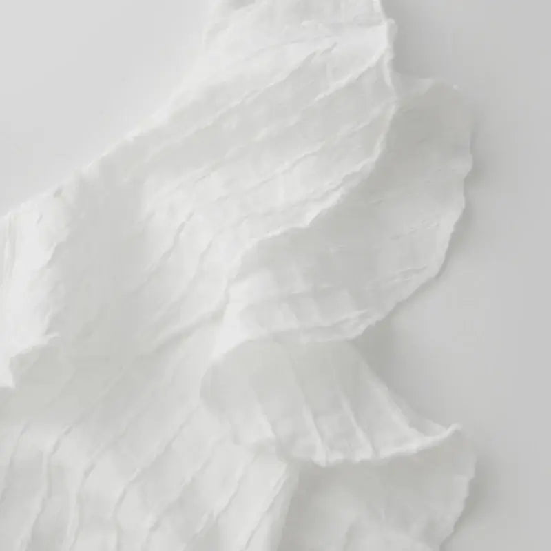 Ruffle hem halter top on model - view 7
