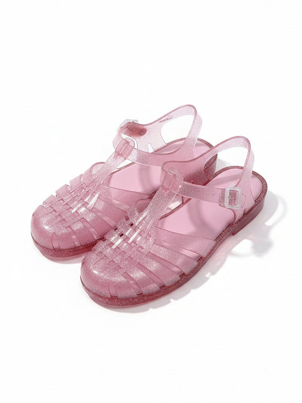 Pink Glitter Jelly Sandals