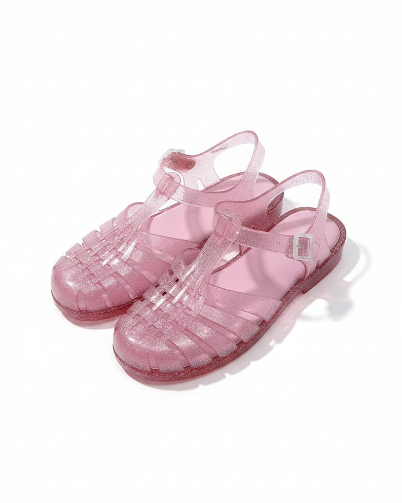 Pink Glitter Jelly Sandals