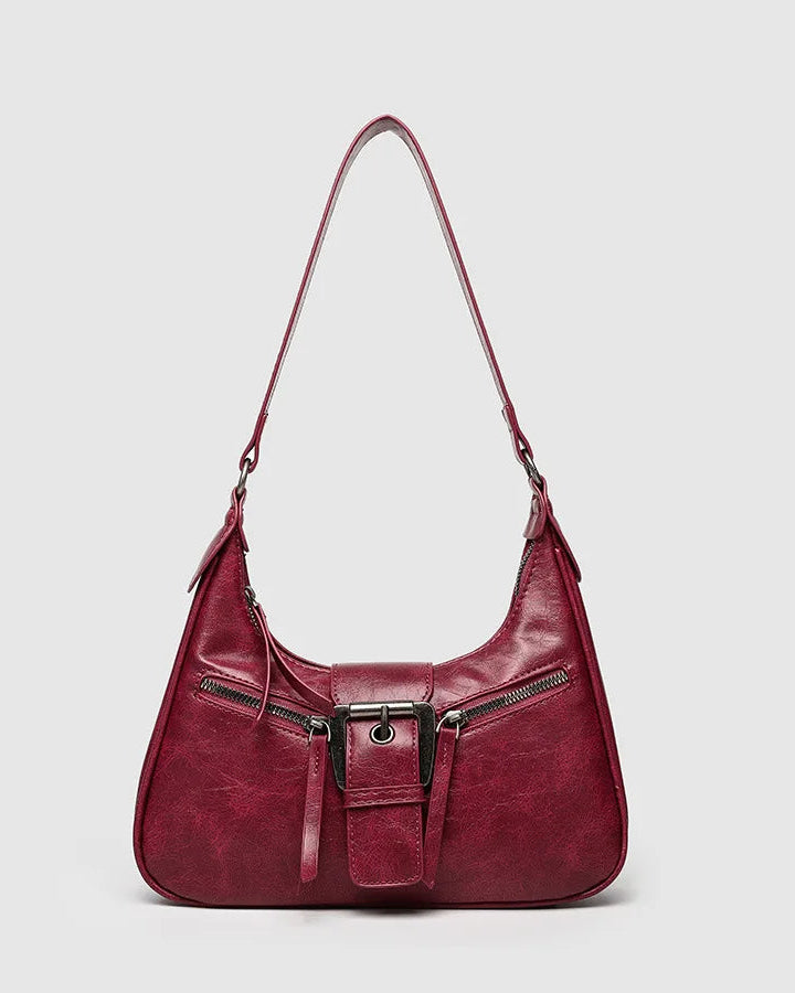Retro belt clasp shoulder bag - styling view