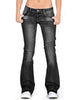 Black Low Rise Bell Bottom Flares