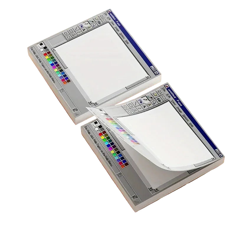 MS Paint style nostalgic computer sticky notes - alternate view