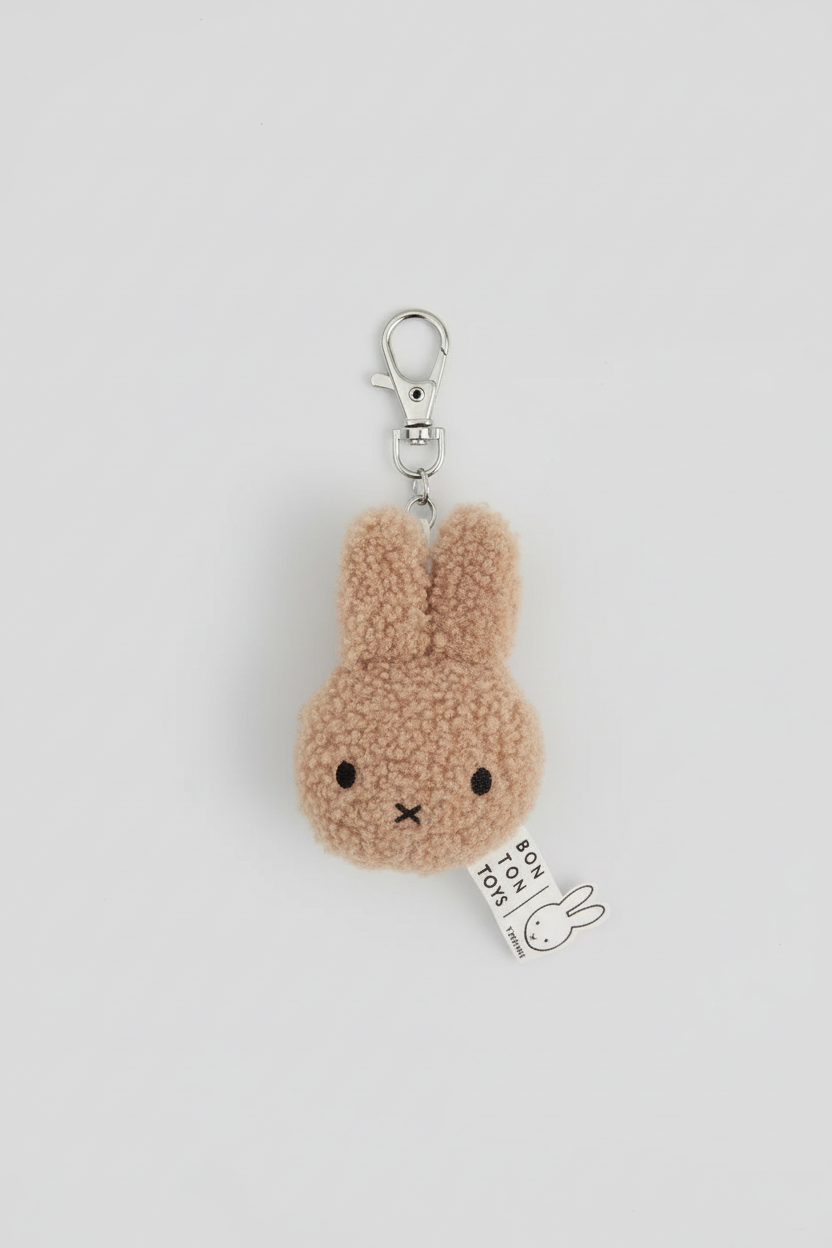 Miffy head plush bag charm on bag - detail shot