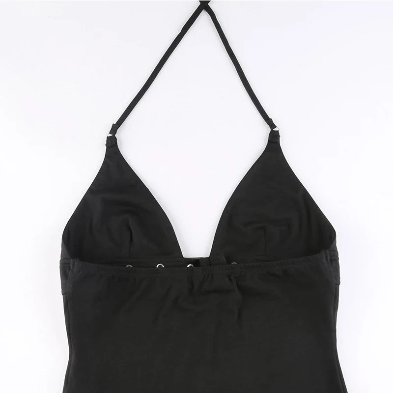 Rivet buckle halter top on model - view 6