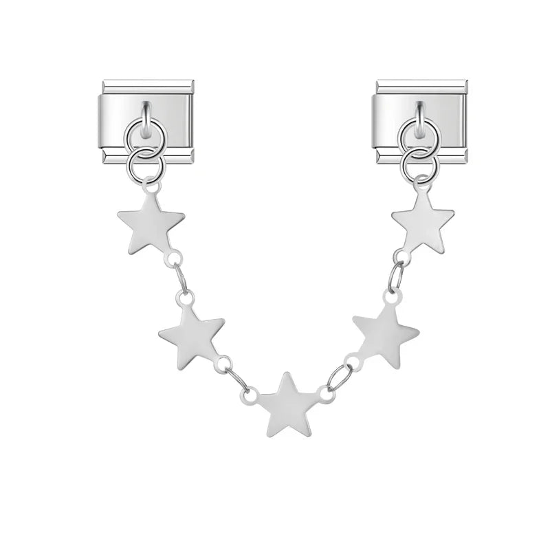 Star chain double Italian charm on bracelet - alternate view