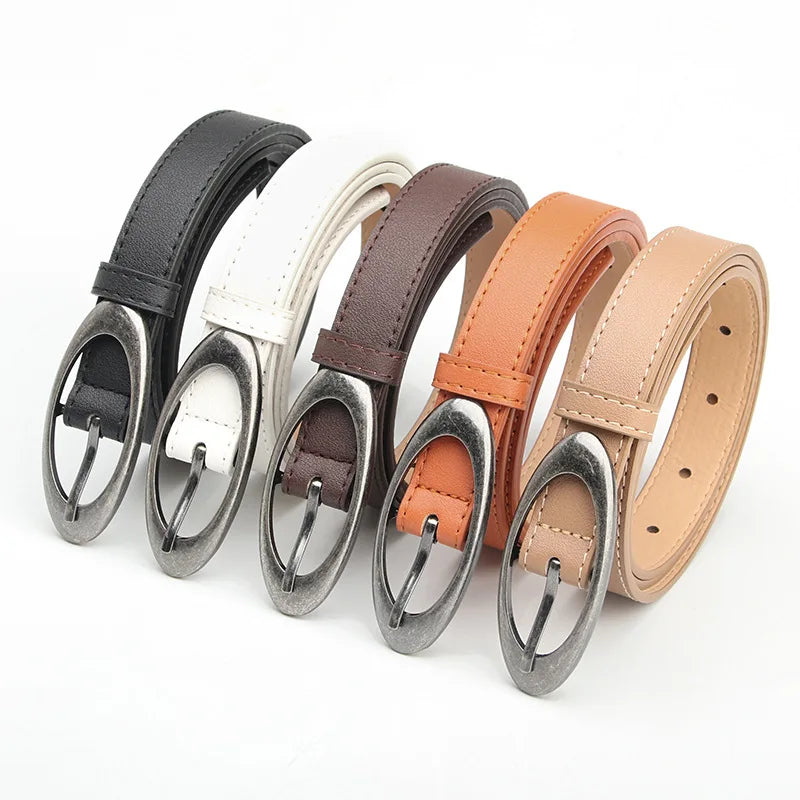 Oval buckle belt flat lay - view 6