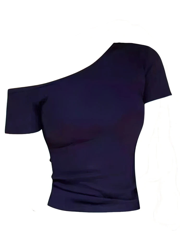 Ribbed cotton off-shoulder crop top on model - view 7