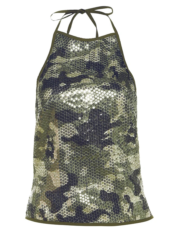 Camouflage Sequin Top — alternate view