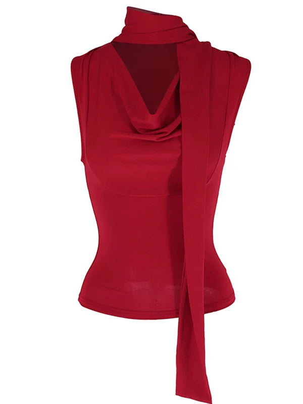 Solid Ribbed V-Neck Tank — alternate view