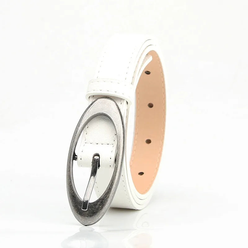 Oval buckle belt flat lay - alternate view