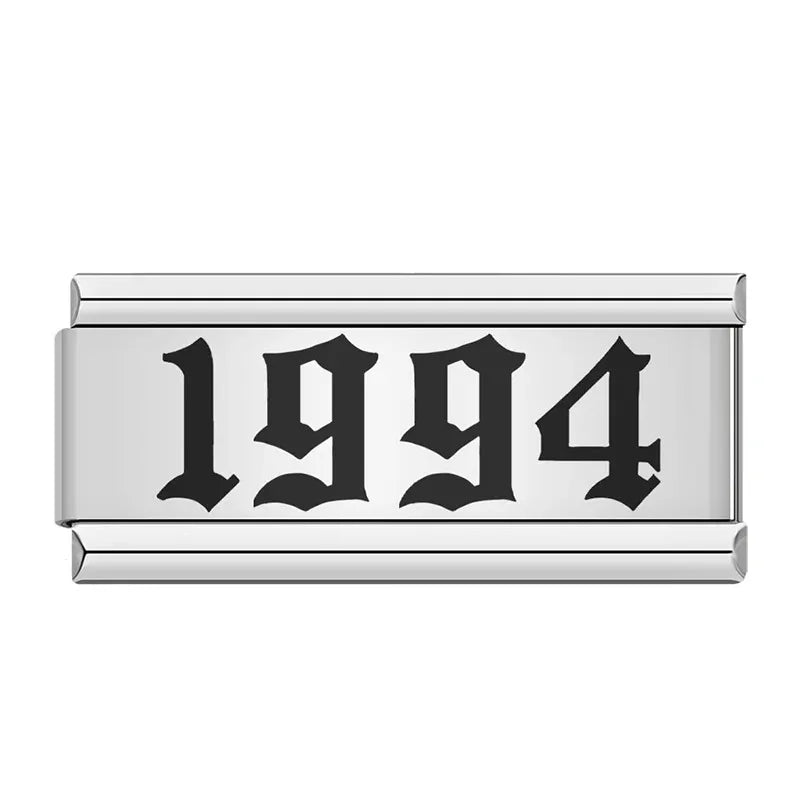 Year Italian charm on silver bracelet - view 8