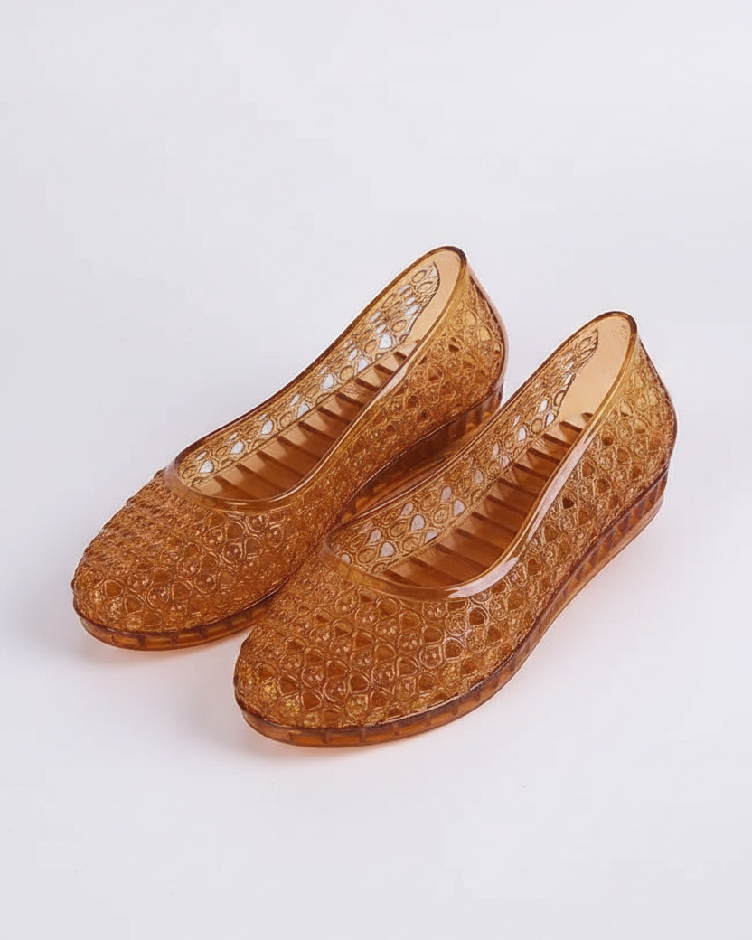 Round Toe Ballet Flat Jelly Sandals