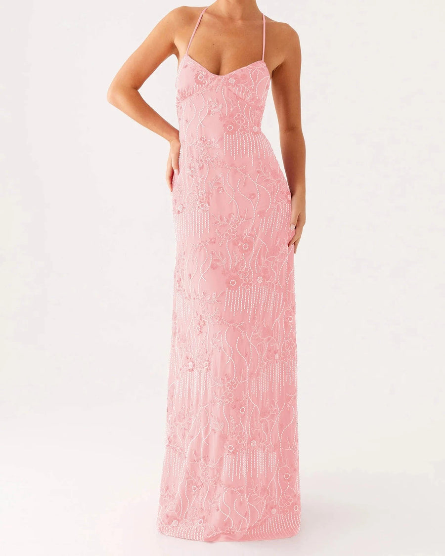 Sequin Floral Cami Maxi Dress