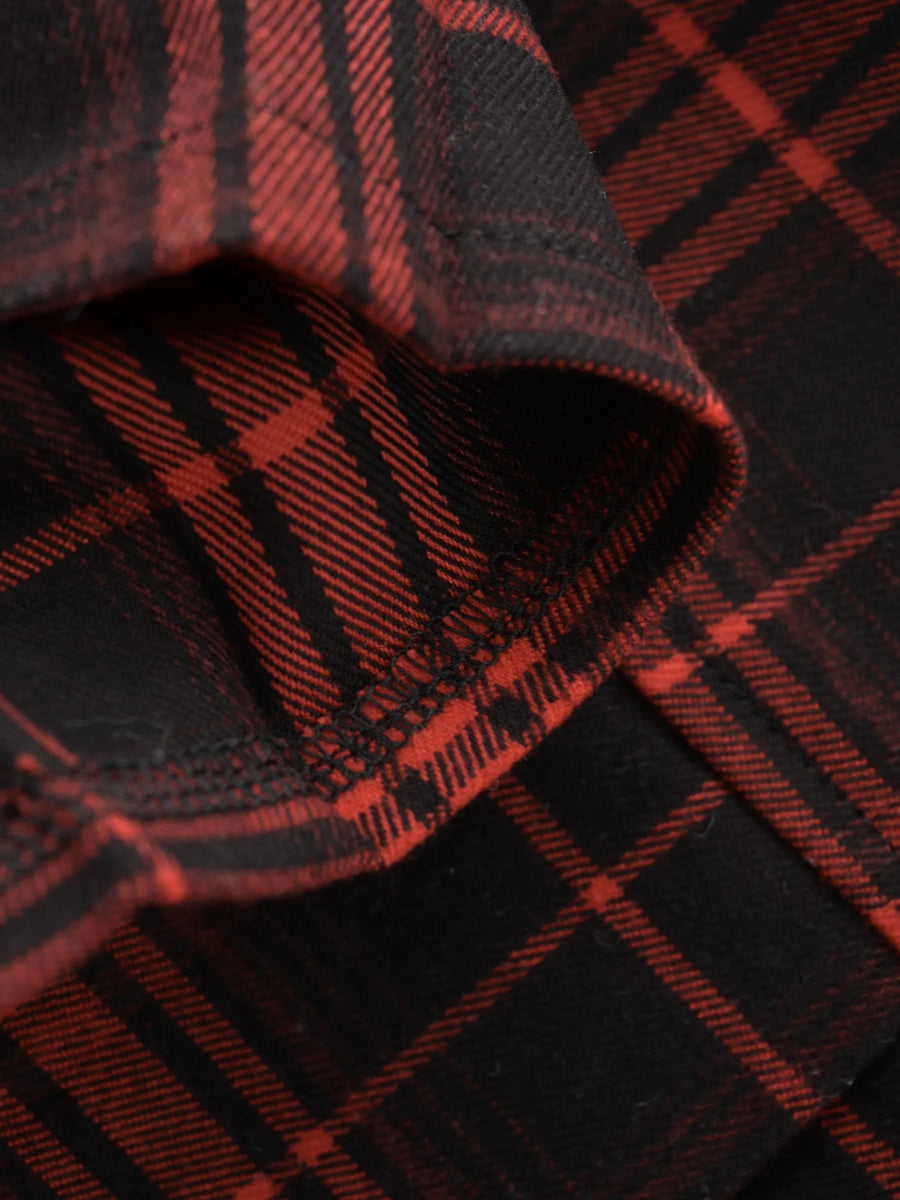 Plaid mini skort on model - view 7