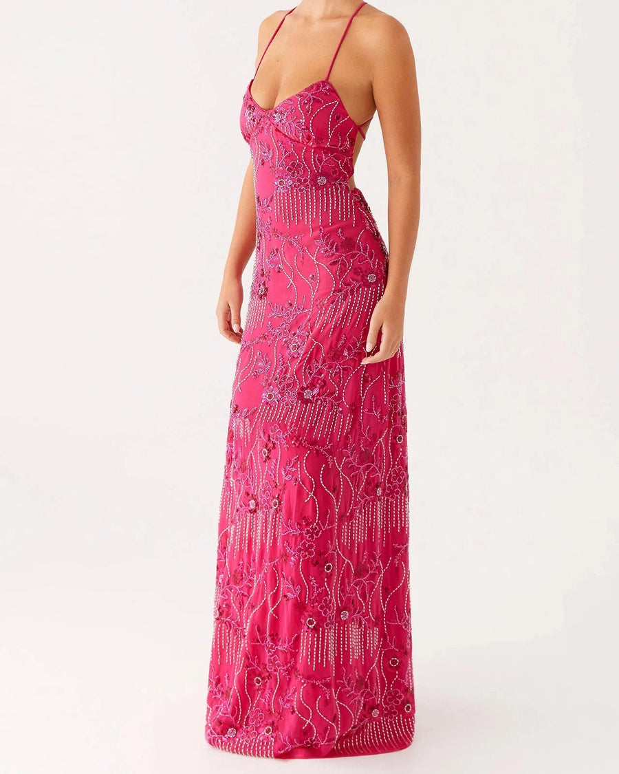 Sequin Floral Cami Maxi Dress