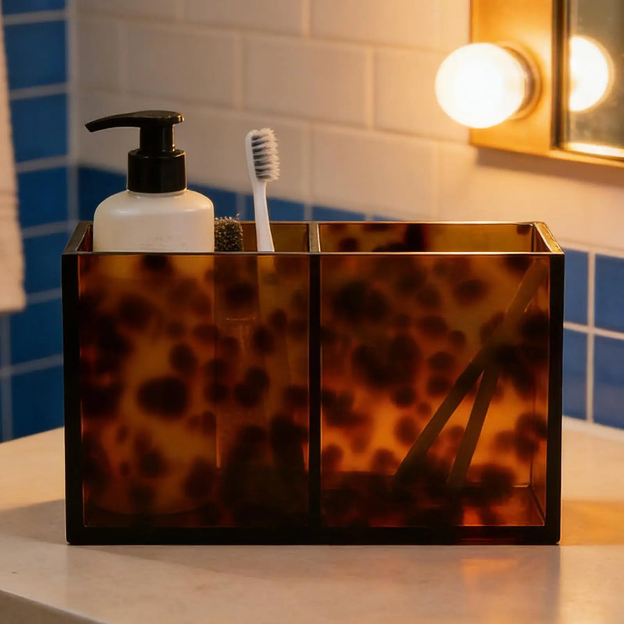 Tortoise print acrylic vanity organizer tray - alternate view