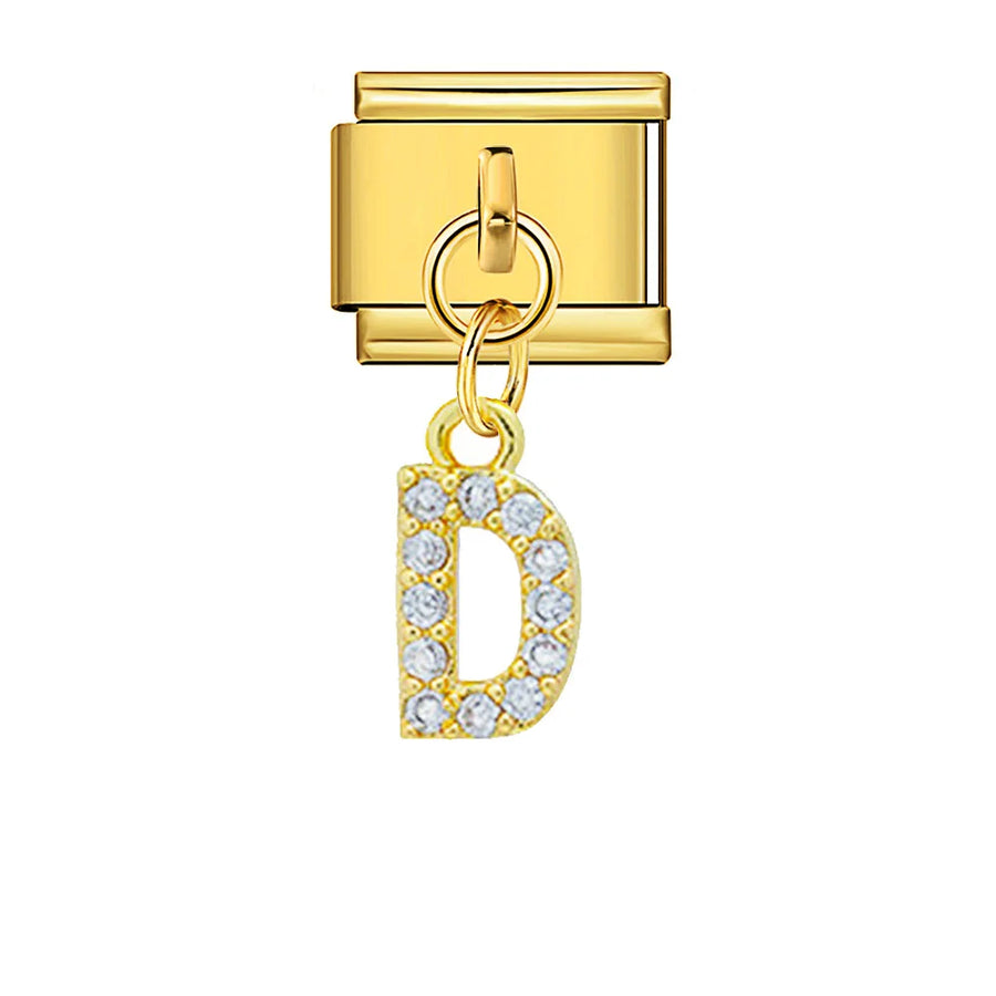 Dangling rhinestone alphabet charm detail - view 11