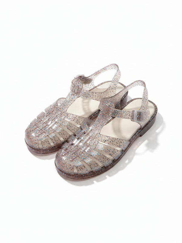 Clear Glitter Jelly Sandals