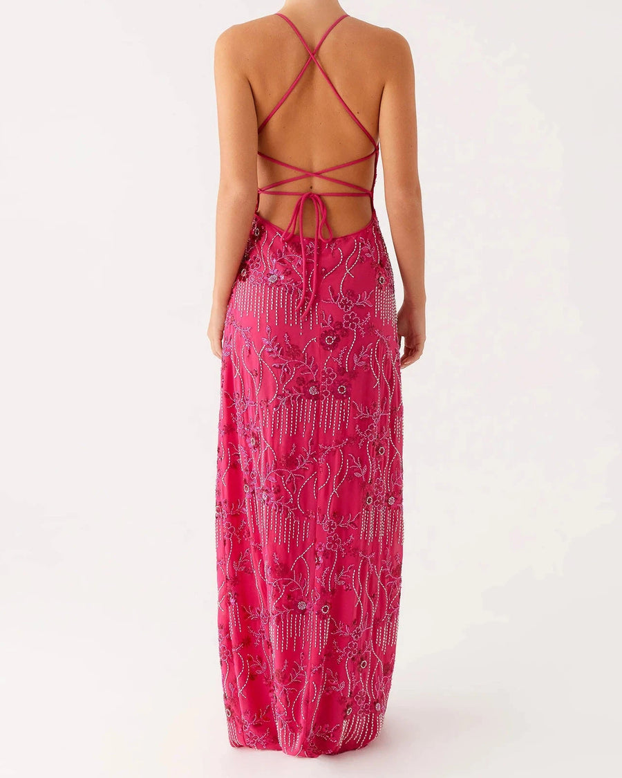 Sequin Floral Cami Maxi Dress
