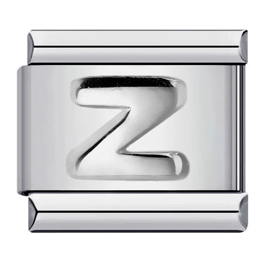 Silver letter Italian charm on bracelet - view 32