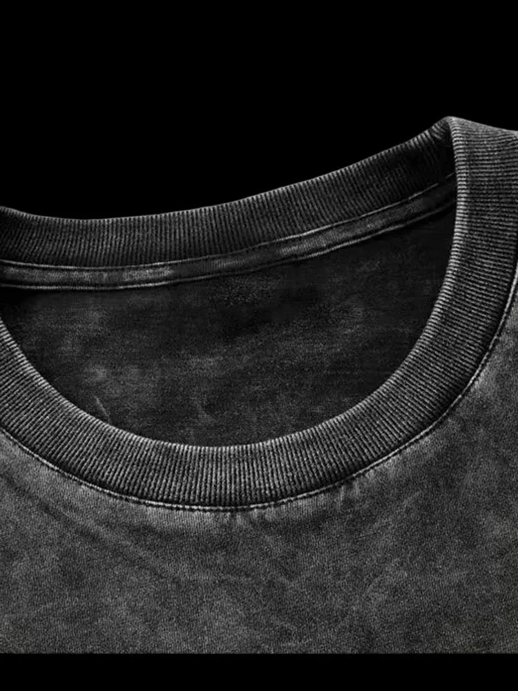 Oversized acid wash graphic t-shirt on model - alternate view