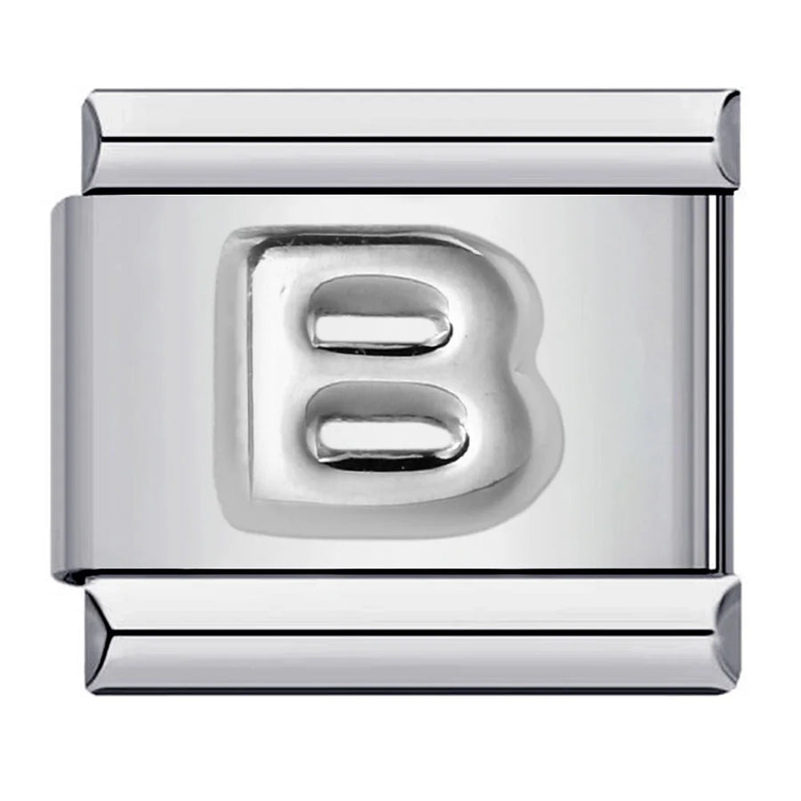 Silver letter Italian charm on bracelet - view 18