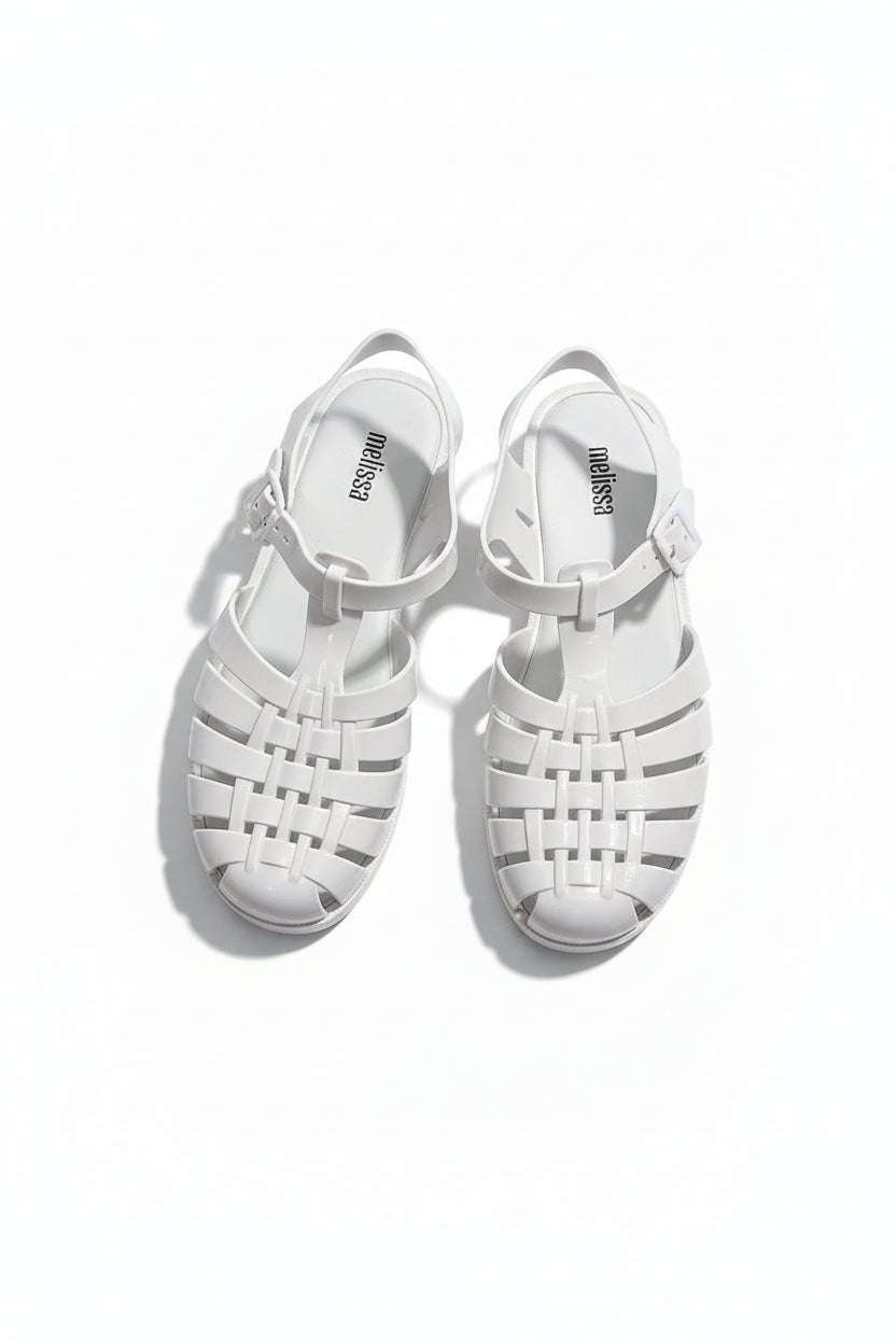 White Jelly Sandals