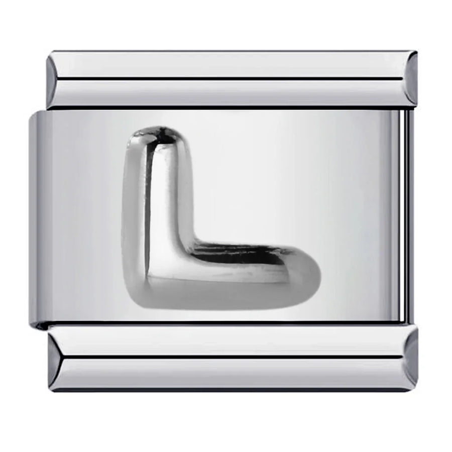 Silver letter Italian charm on bracelet - view 21