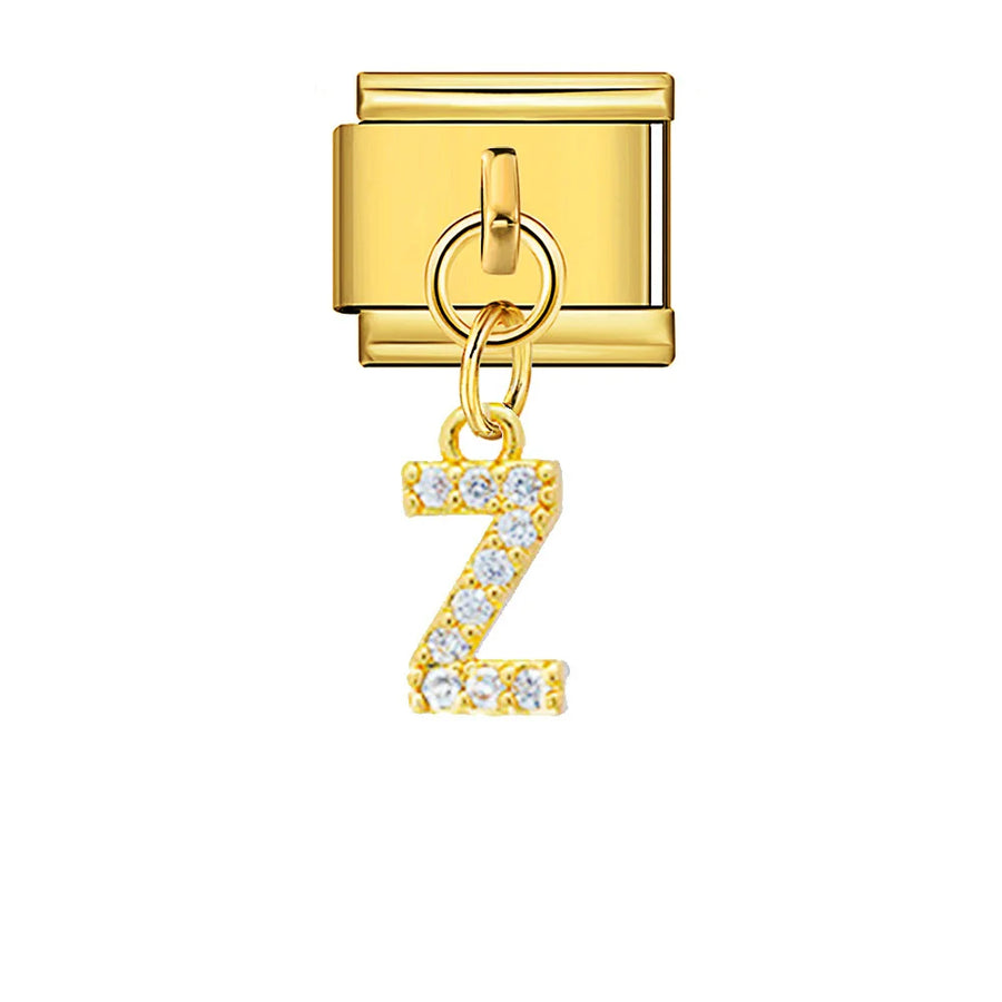 Dangling rhinestone alphabet charm detail - view 16