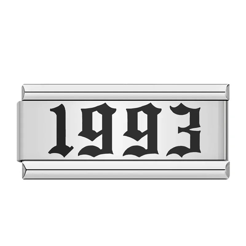 Year Italian charm on silver bracelet - view 9