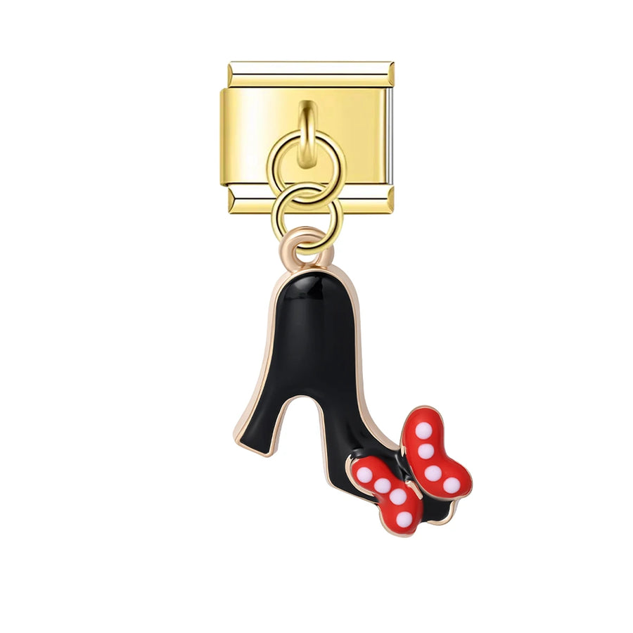 Enamel dangle Italian charm bracelet charm - view 14