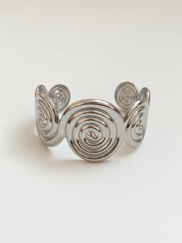Geometric Spiral Cuff Bracelet