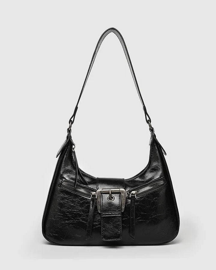 Retro belt clasp shoulder bag - detail shot
