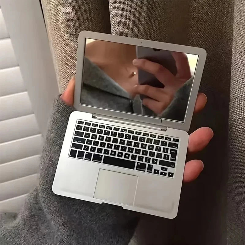 Laptop shaped compact mirror open - alternate view