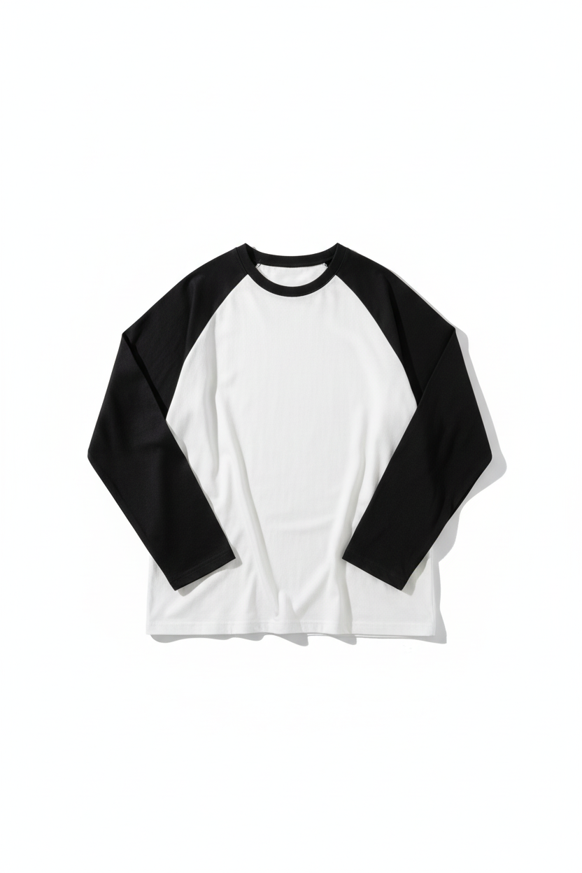 Oversized baseball tee on model