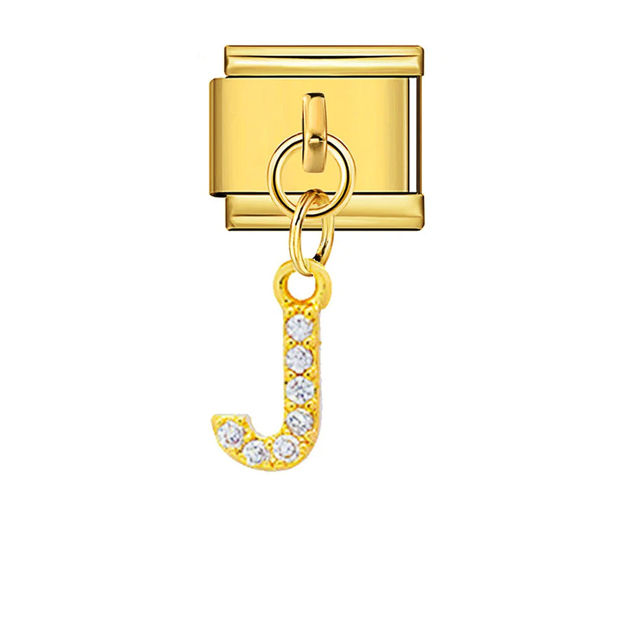 Dangling rhinestone alphabet charm detail - view 24