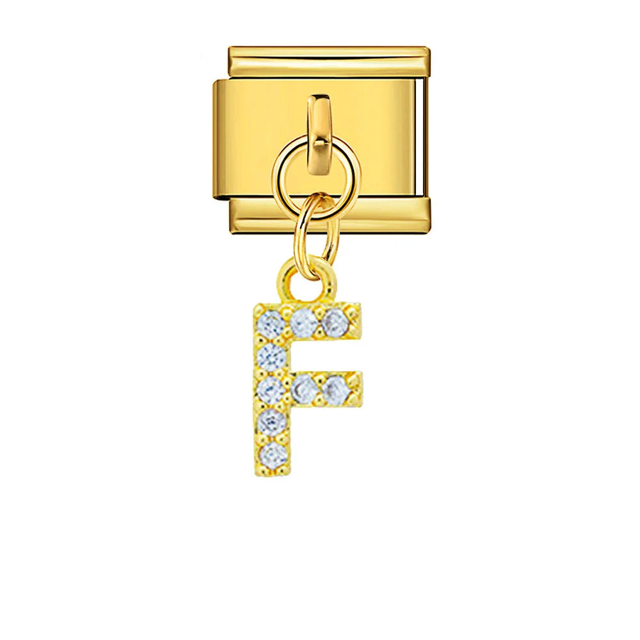 Dangling rhinestone alphabet charm detail - view 25