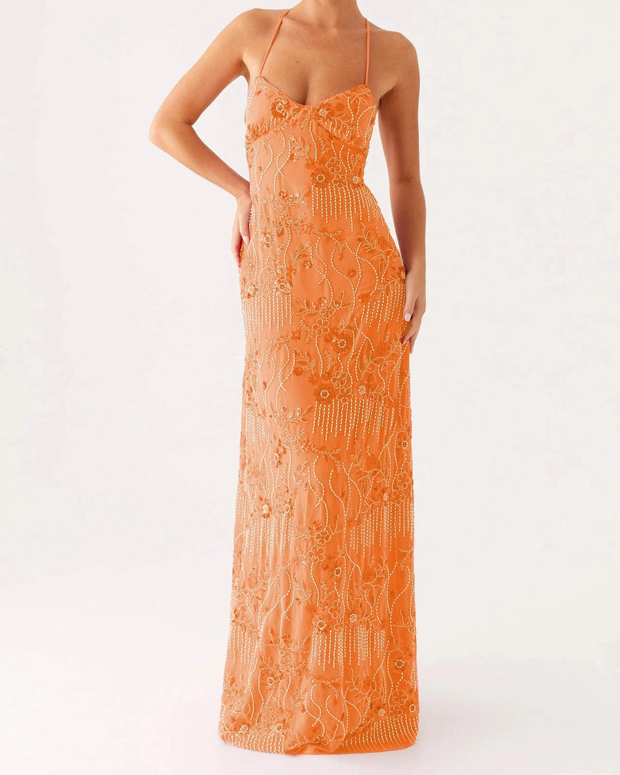 Sequin Floral Cami Maxi Dress