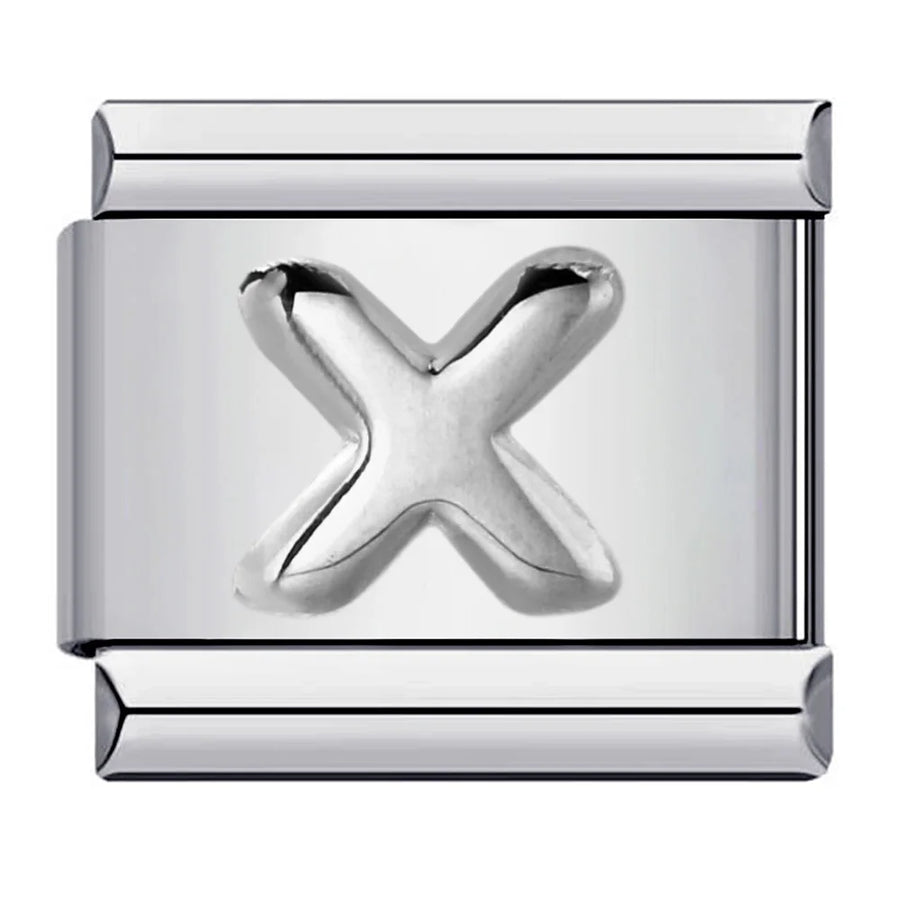 Silver letter Italian charm on bracelet - view 39