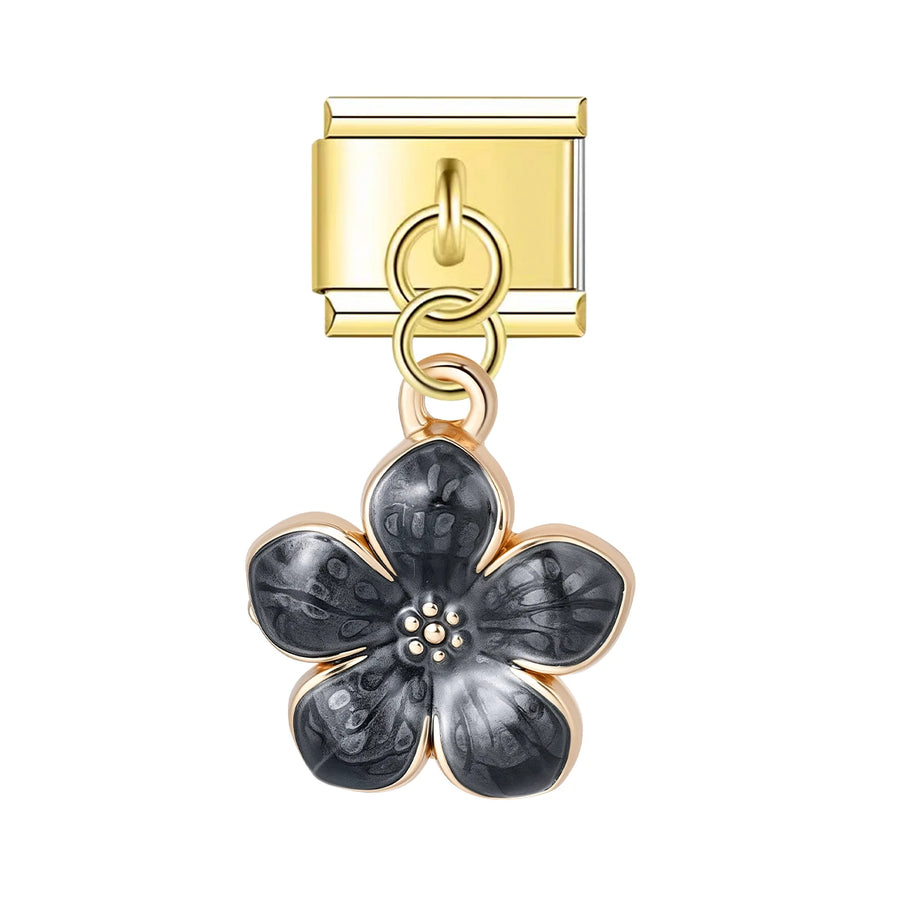 Enamel dangle Italian charm bracelet charm - view 12