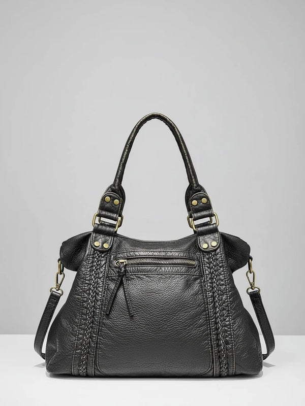 Washed Leather Motorcycle Bag — alternate view