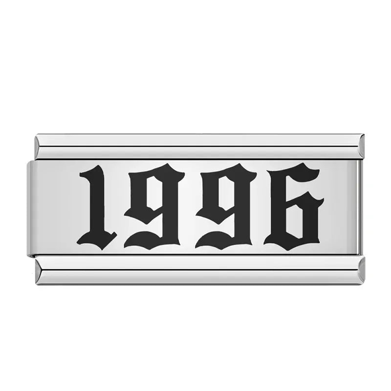 Year Italian charm on silver bracelet - view 6