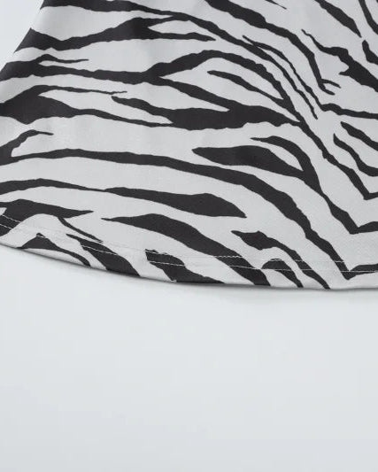 Zebra Cowl Neck Tank Top