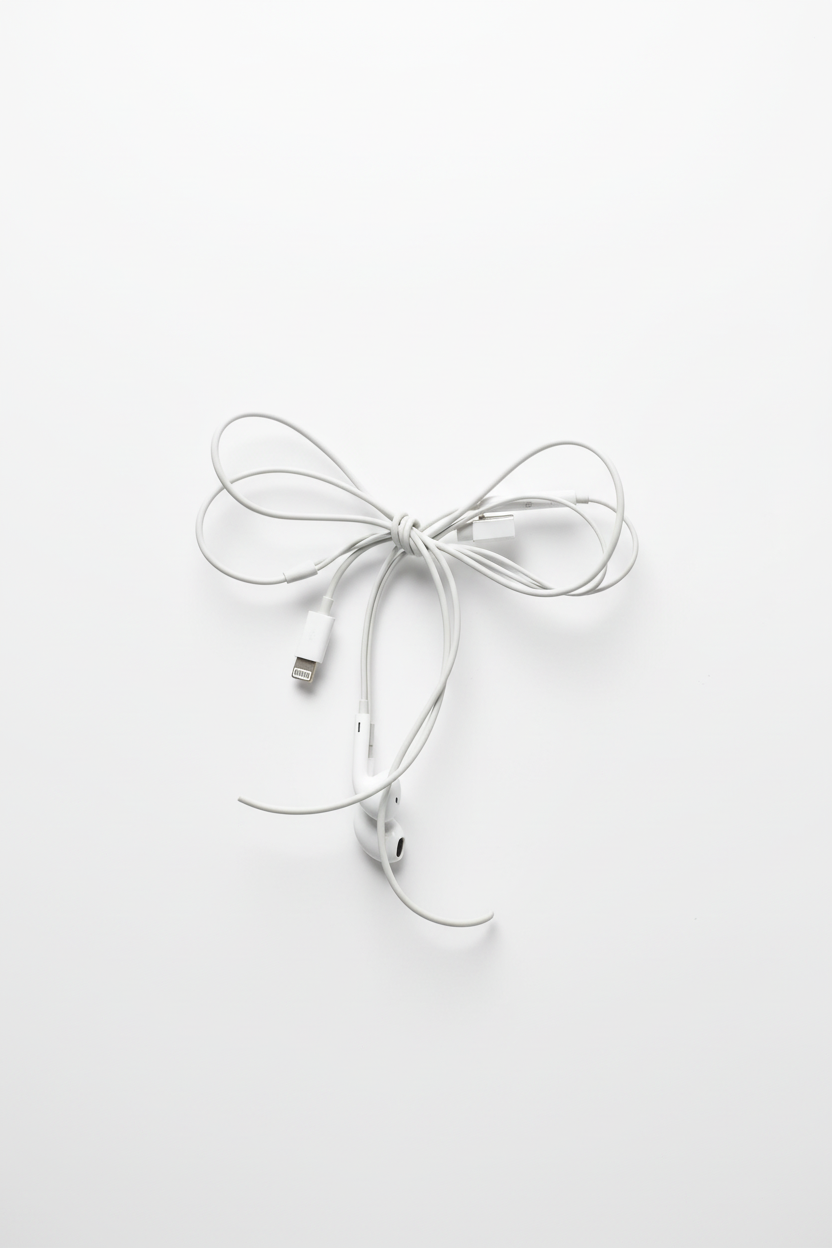 Headphone Wire Bow Hair Clip
