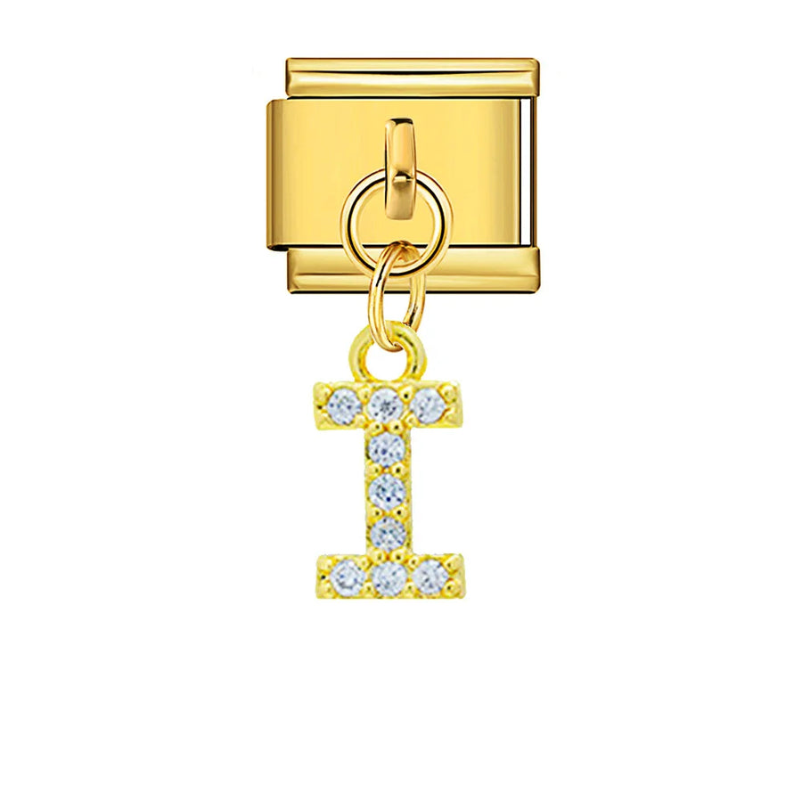 Dangling rhinestone alphabet charm detail - view 14