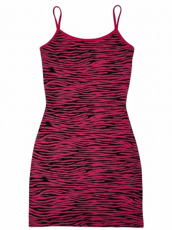 Pink Zebra Print Bodycon Mini Dress — alternate view