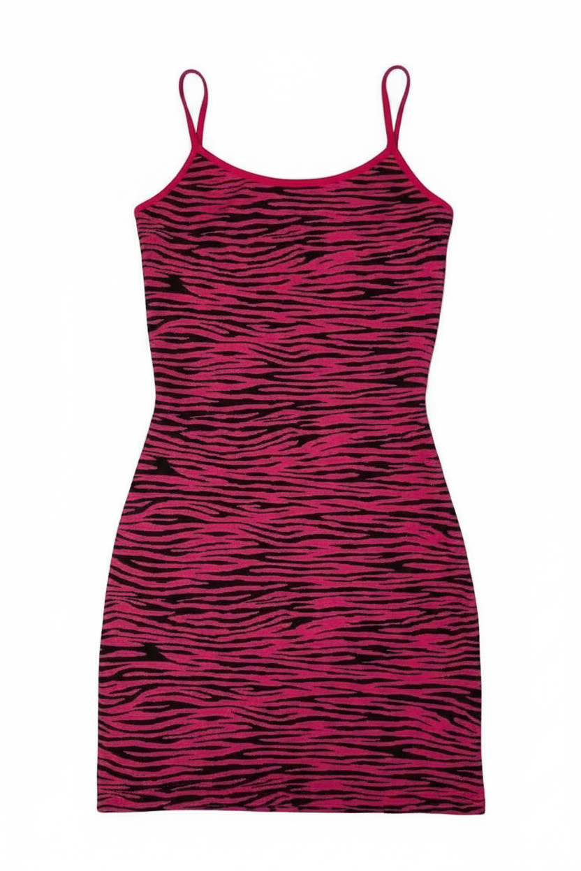 Pink Zebra Print Bodycon Mini Dress
