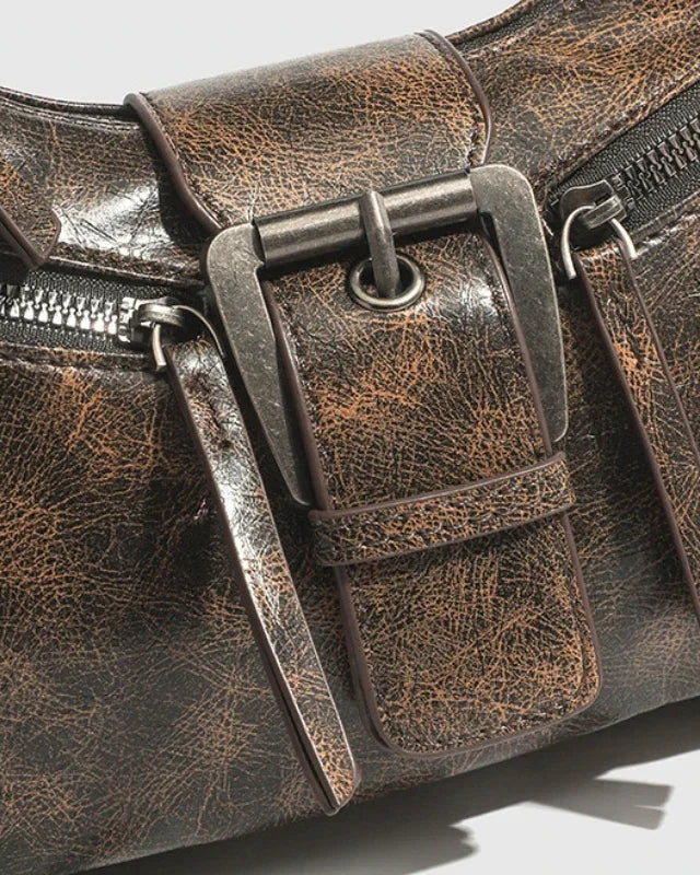 Retro belt clasp shoulder bag - view 6